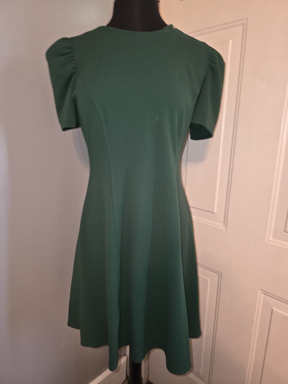 Karl Lagerfeld Paris Womens' Green Princess Seam Fit & Flare Dress Size 8